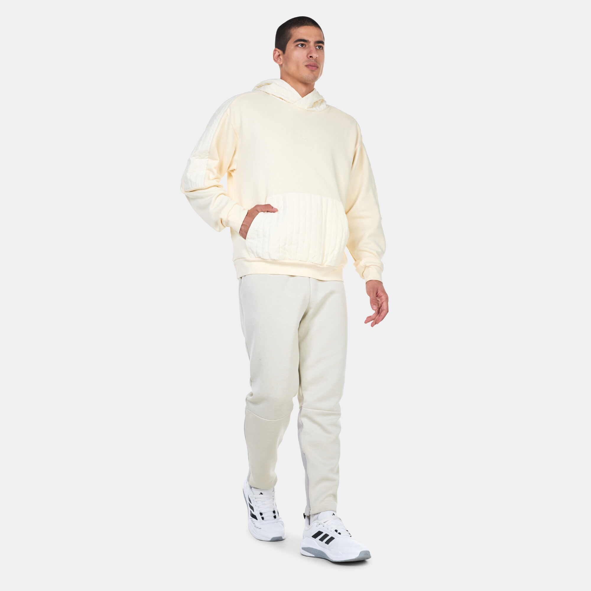 Adidas white quilted hoodie store