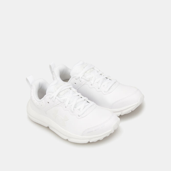 Under Armour Kids' UA Assert 10 Uniform Synthetic Running Shoe (Older Kids) White image number 2