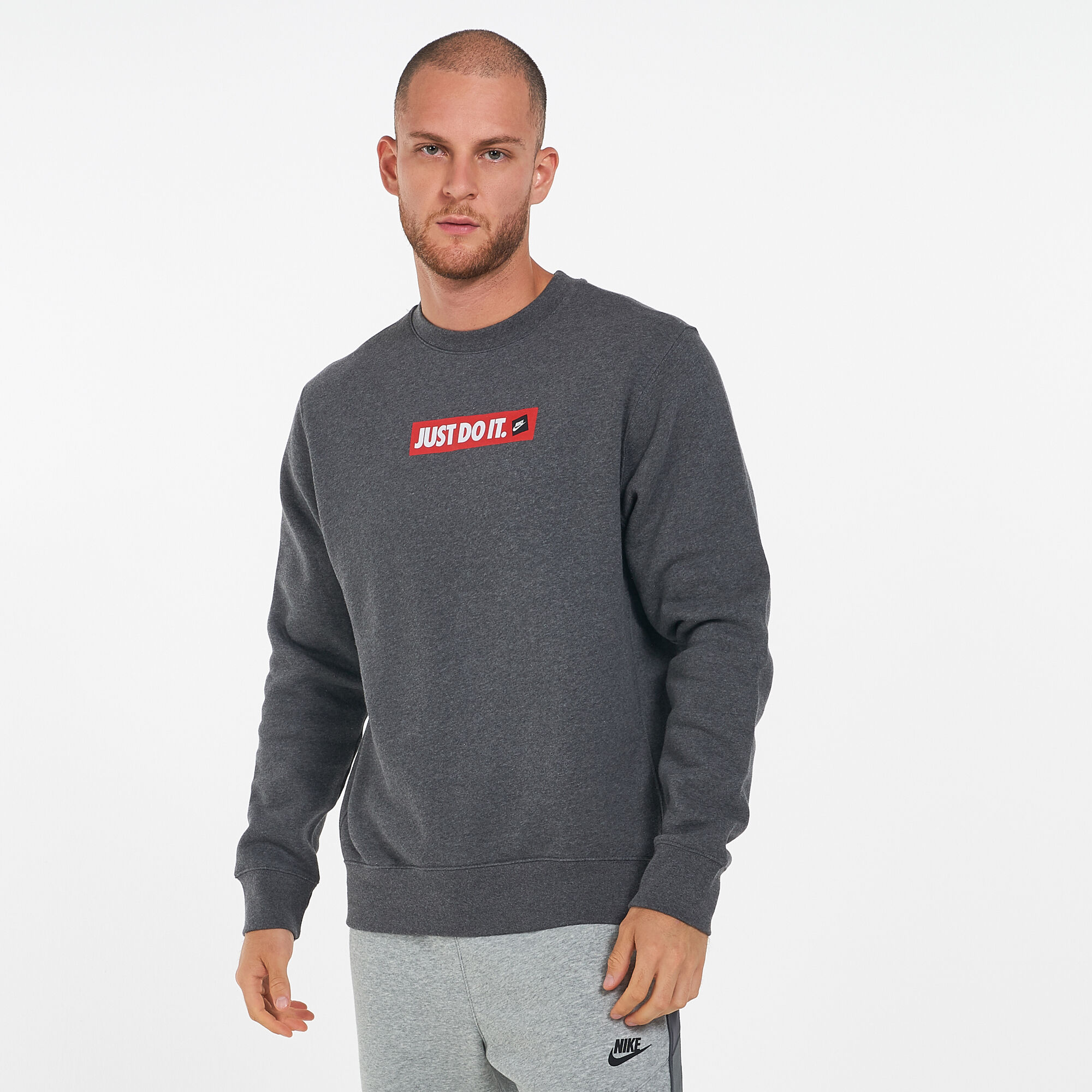Grey nike just do it sweatshirt top