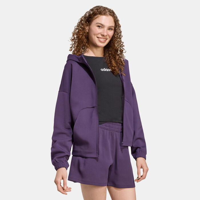adidas Women's Future Icons Small Logo Hoodie Purple image number 2