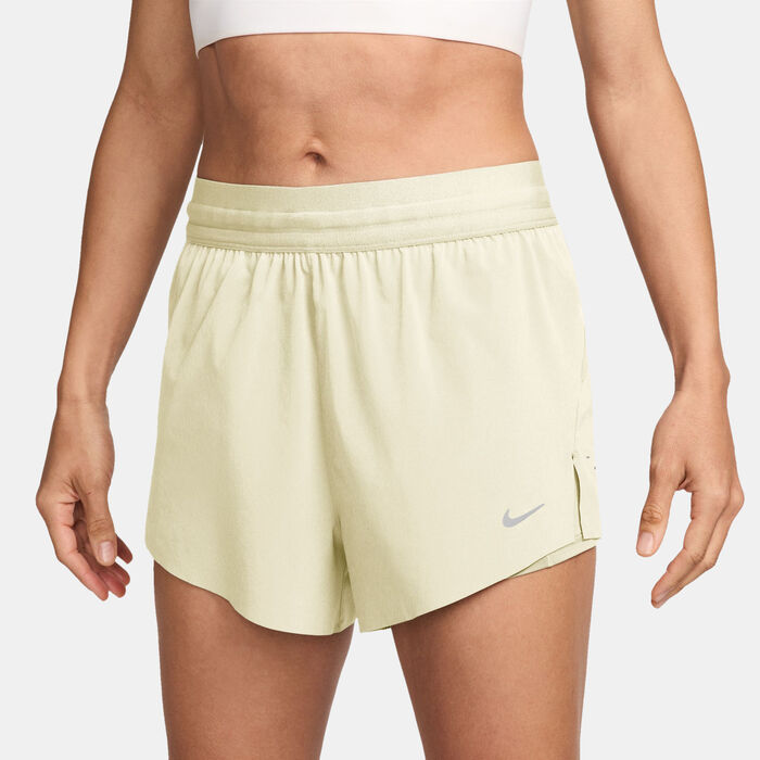 Nike Women's Swift Dri-FIT 2-in-1 Running Shorts Yellow image number 0