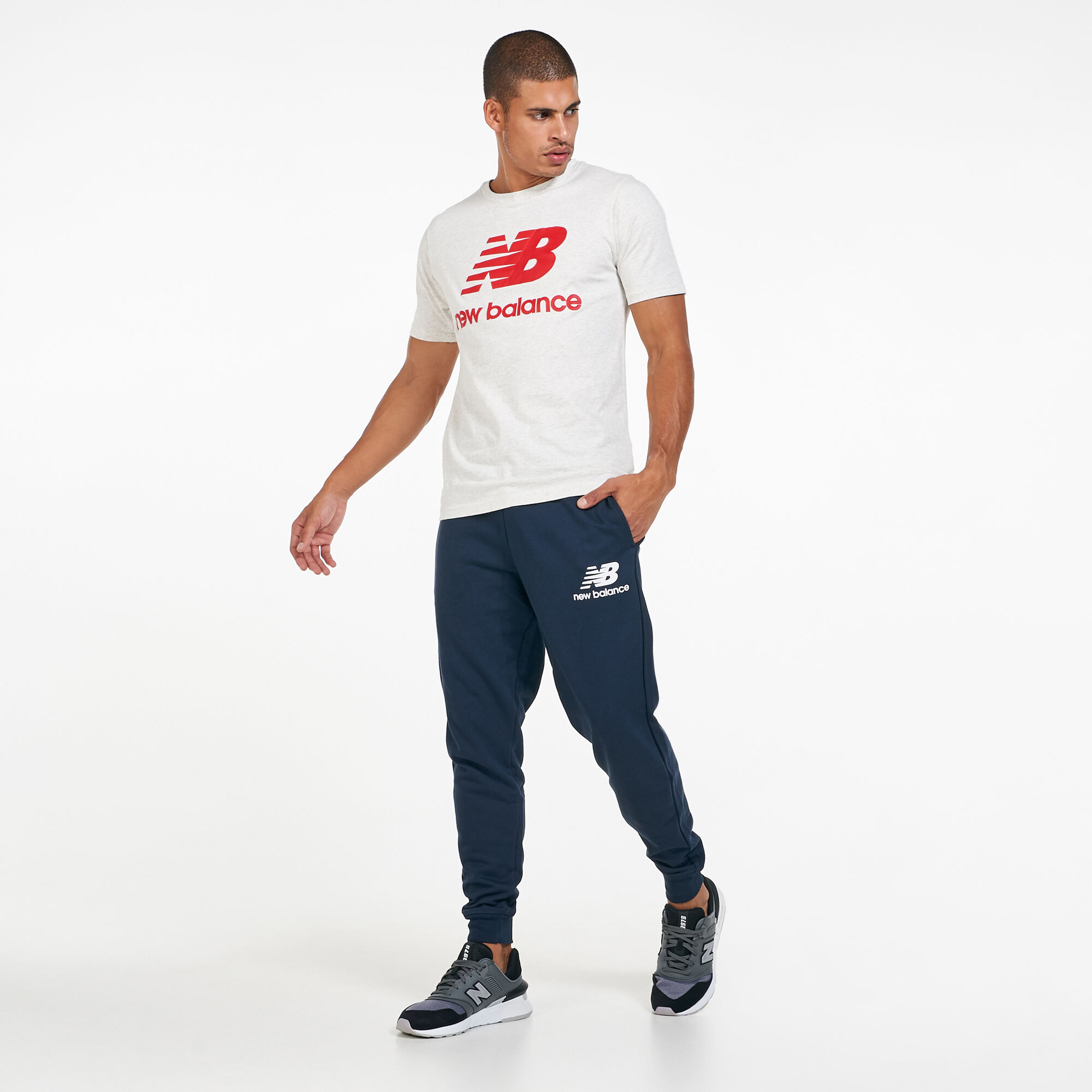 Essentials stacked logo sweatpant store