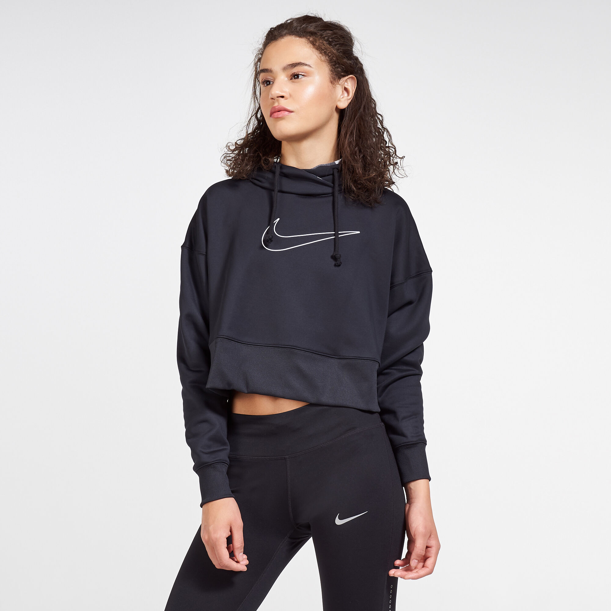 Black nike top cropped hoodie