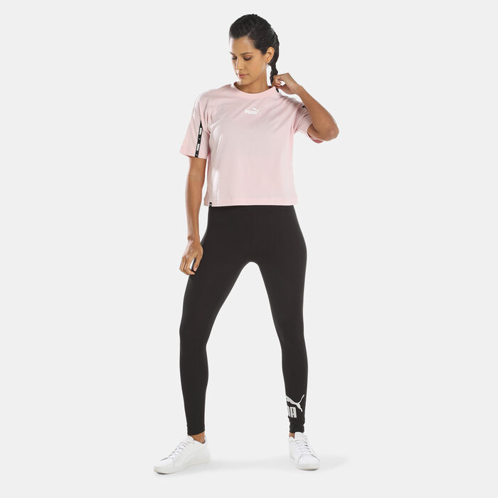 PUMA Women's Essentials+ Metallic Leggings Black image number 2