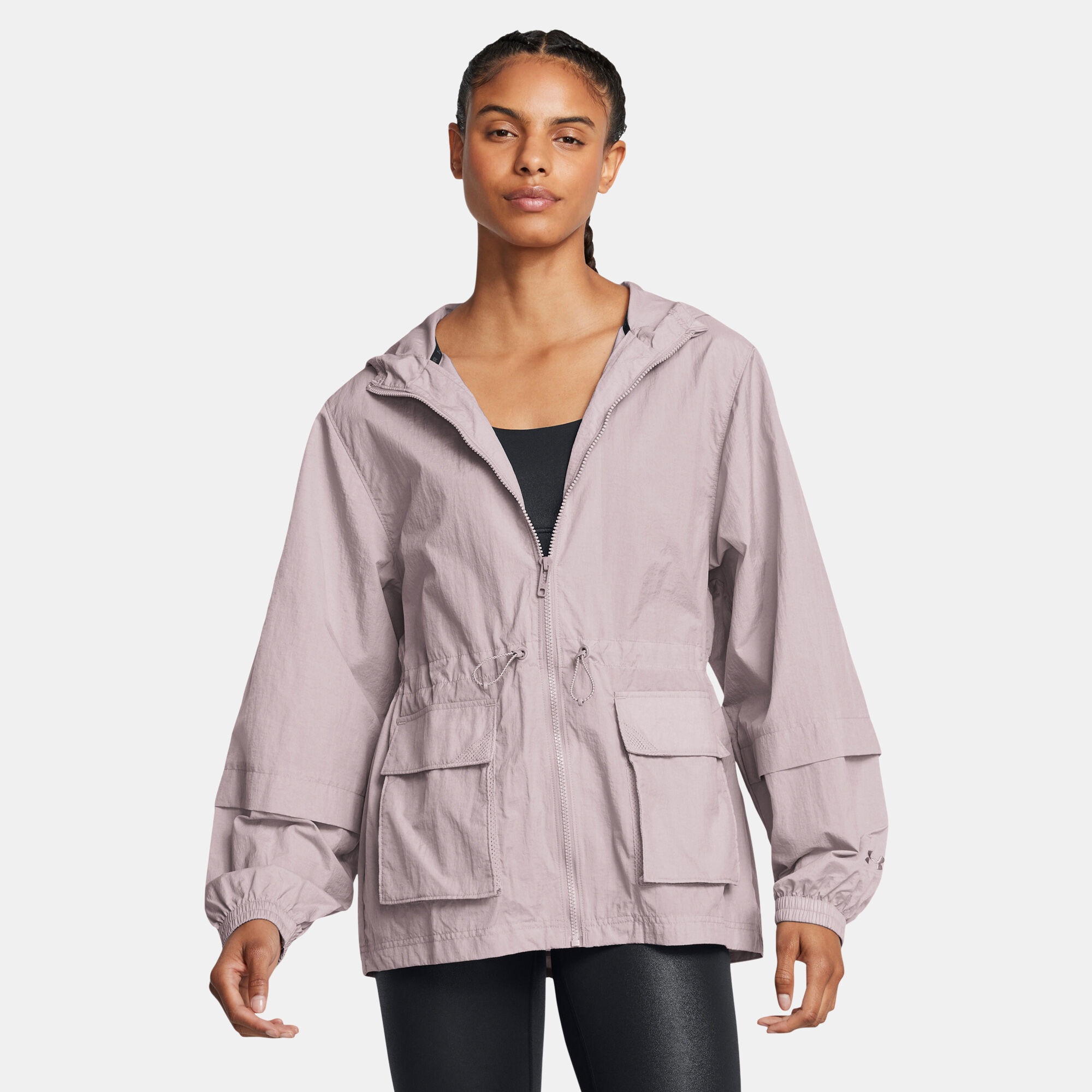 Women s Crinkle Woven Jacket Grey Under Armour in Kuwait SSS