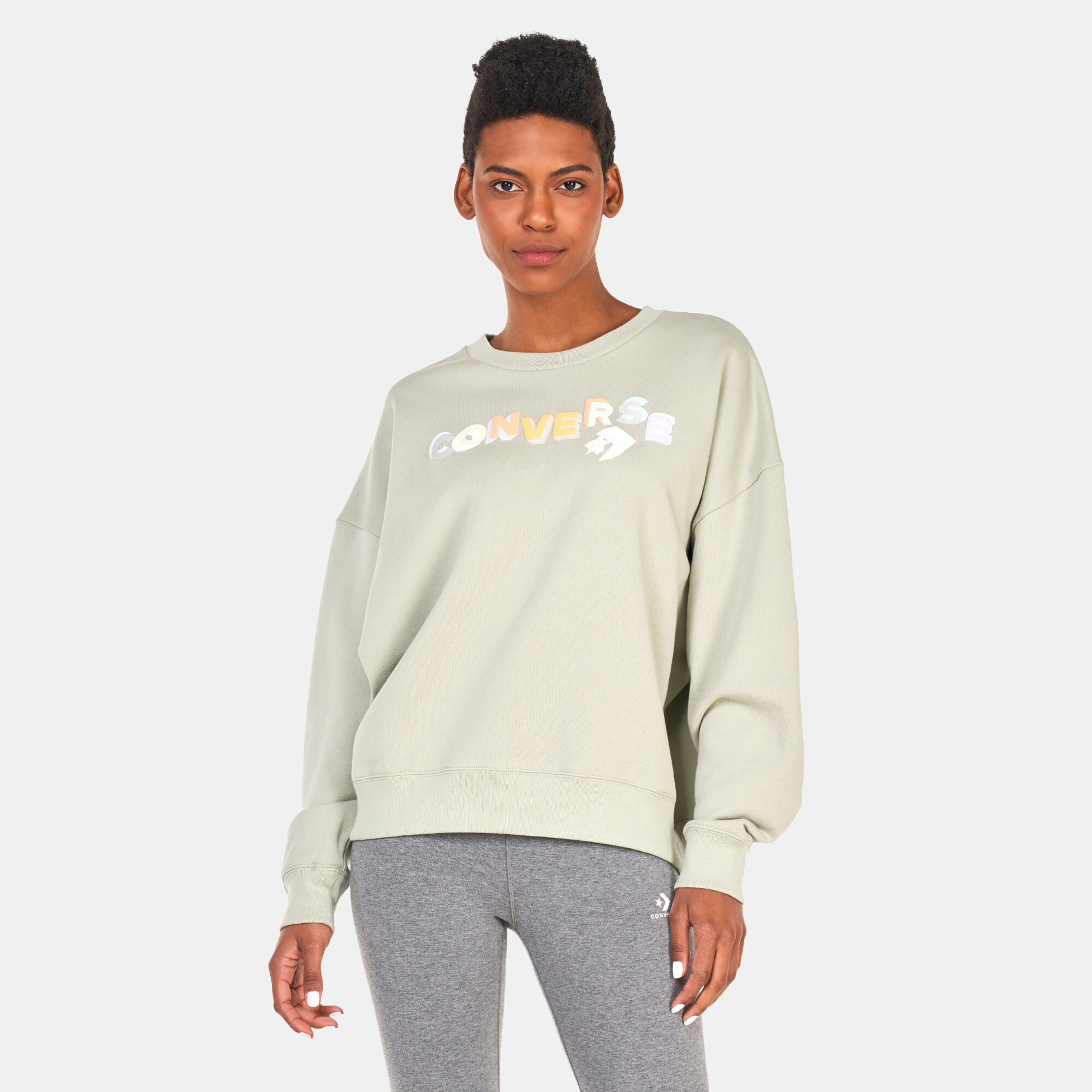 Women s Graphic Crew Sweatshirt Green Converse in Kuwait SSS