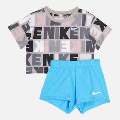 Nike Kids' Knit T-Shirt and Short Set Blue