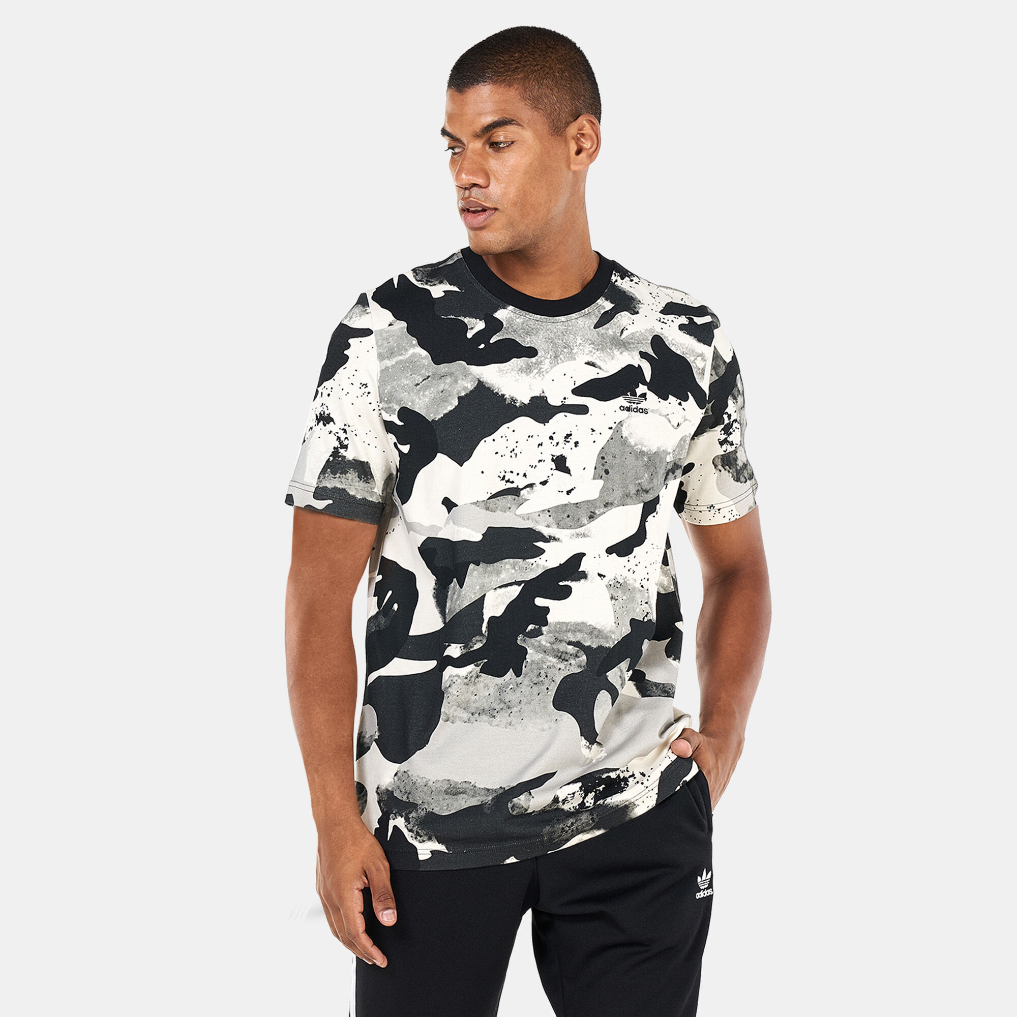 Adidas army shop print t shirt