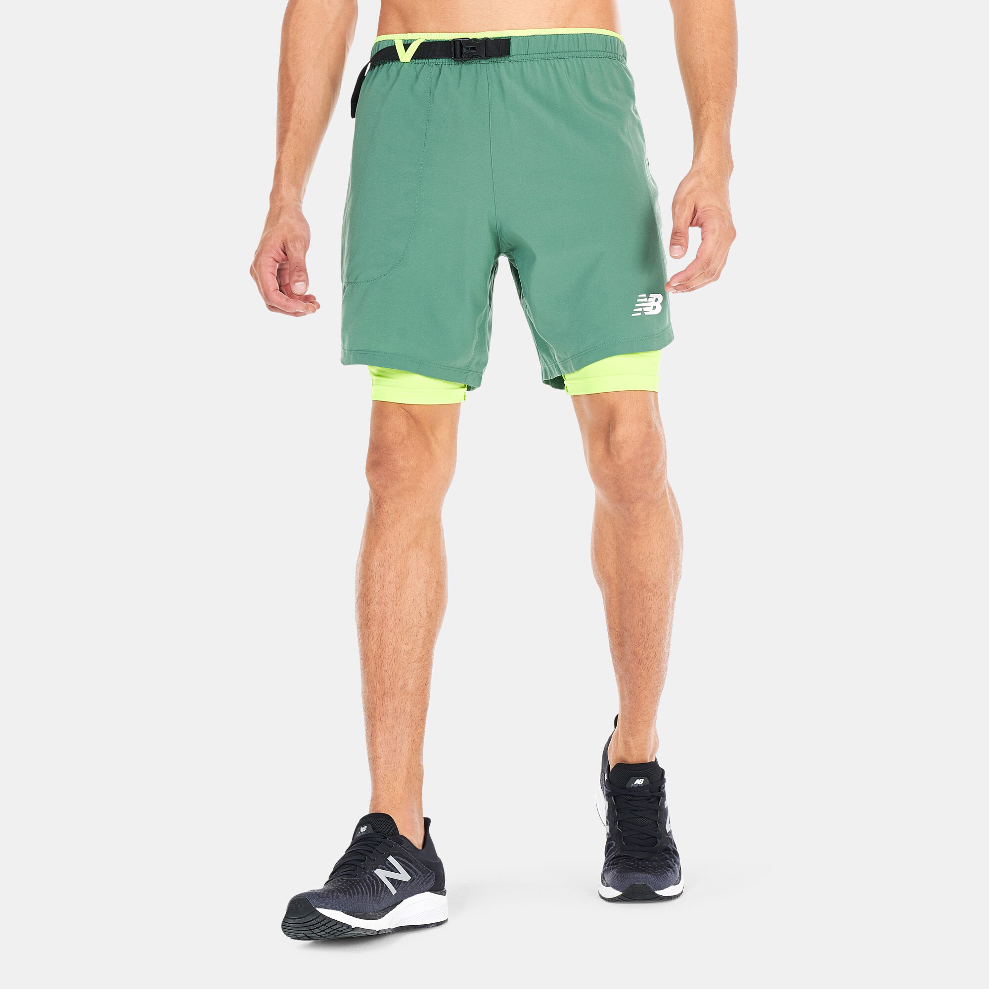 Men s Impact Run AT 7 Inch 2 in 1 Shorts Green New Balance in Kuwait SSS