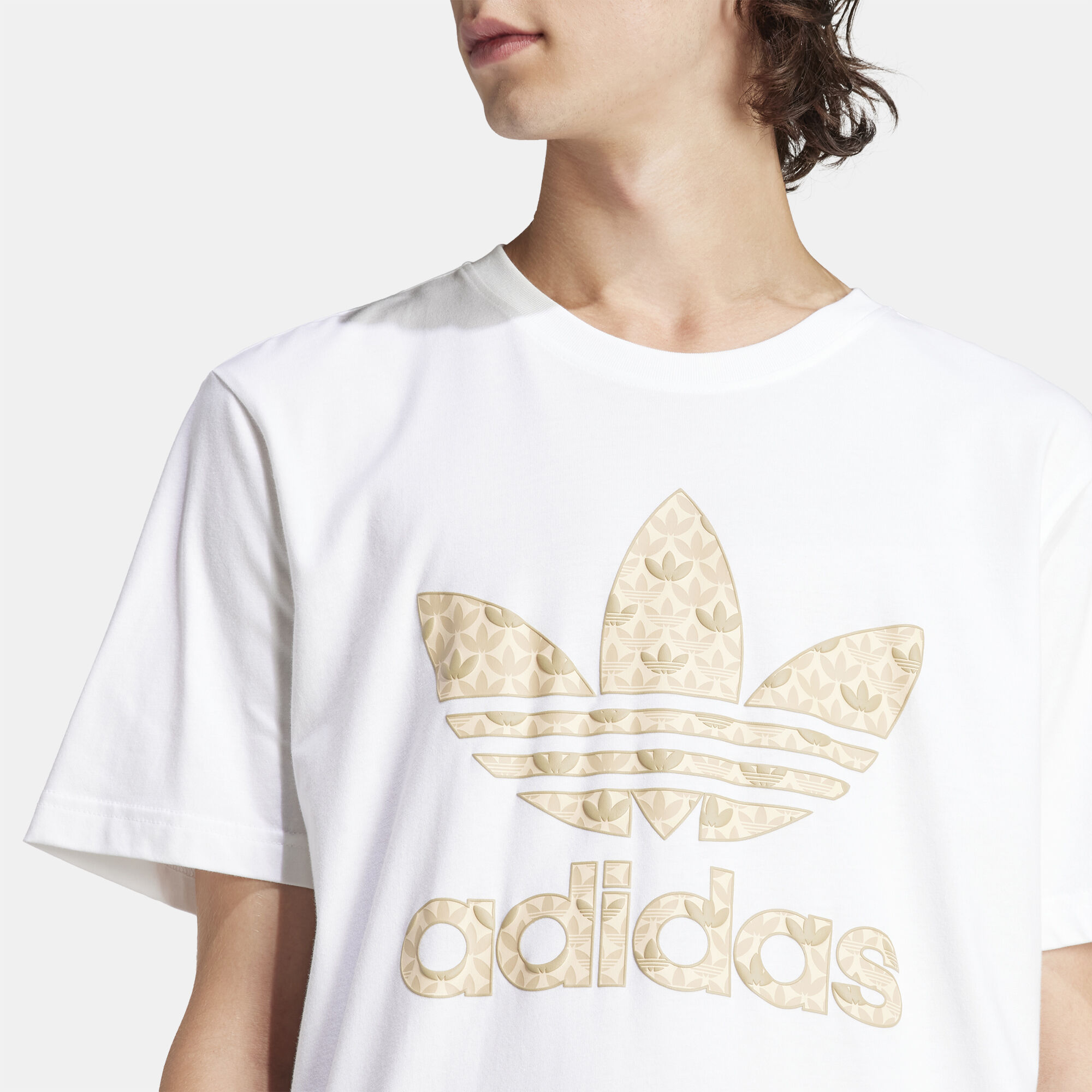 White and gold adidas shirt mens hot sale