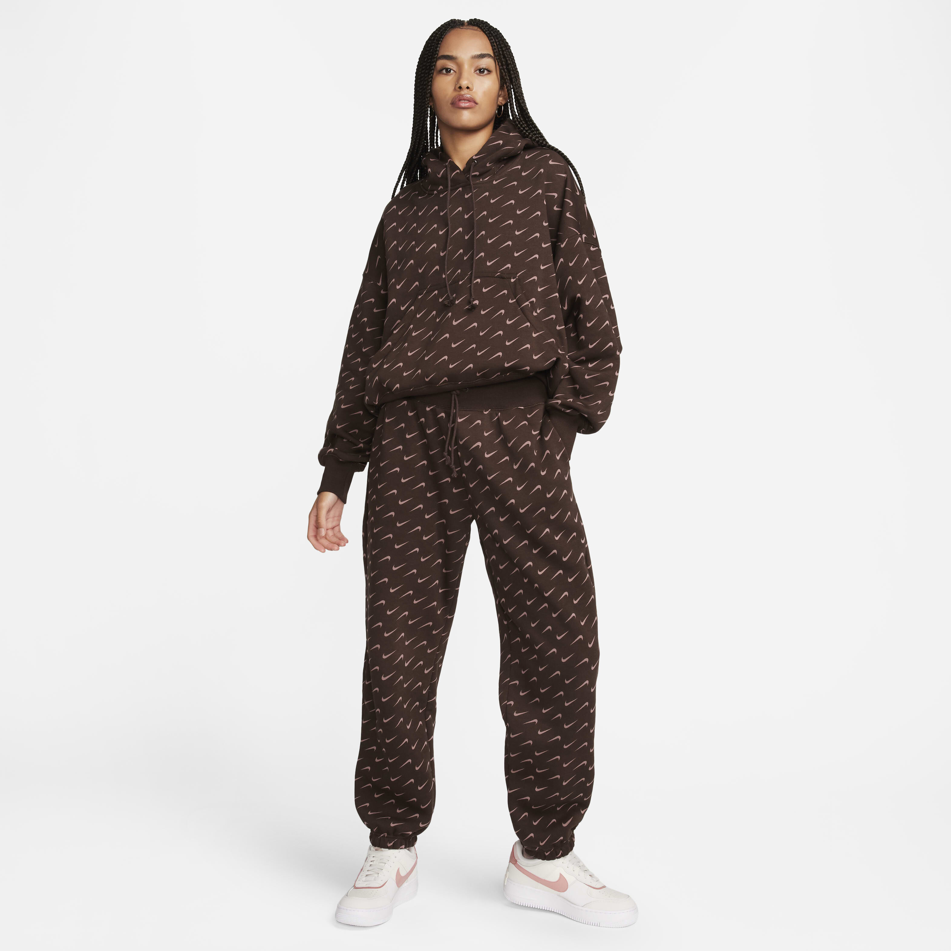 Women s Sportswear Phoenix Fleece Oversized Printed Tracksuit Bottoms