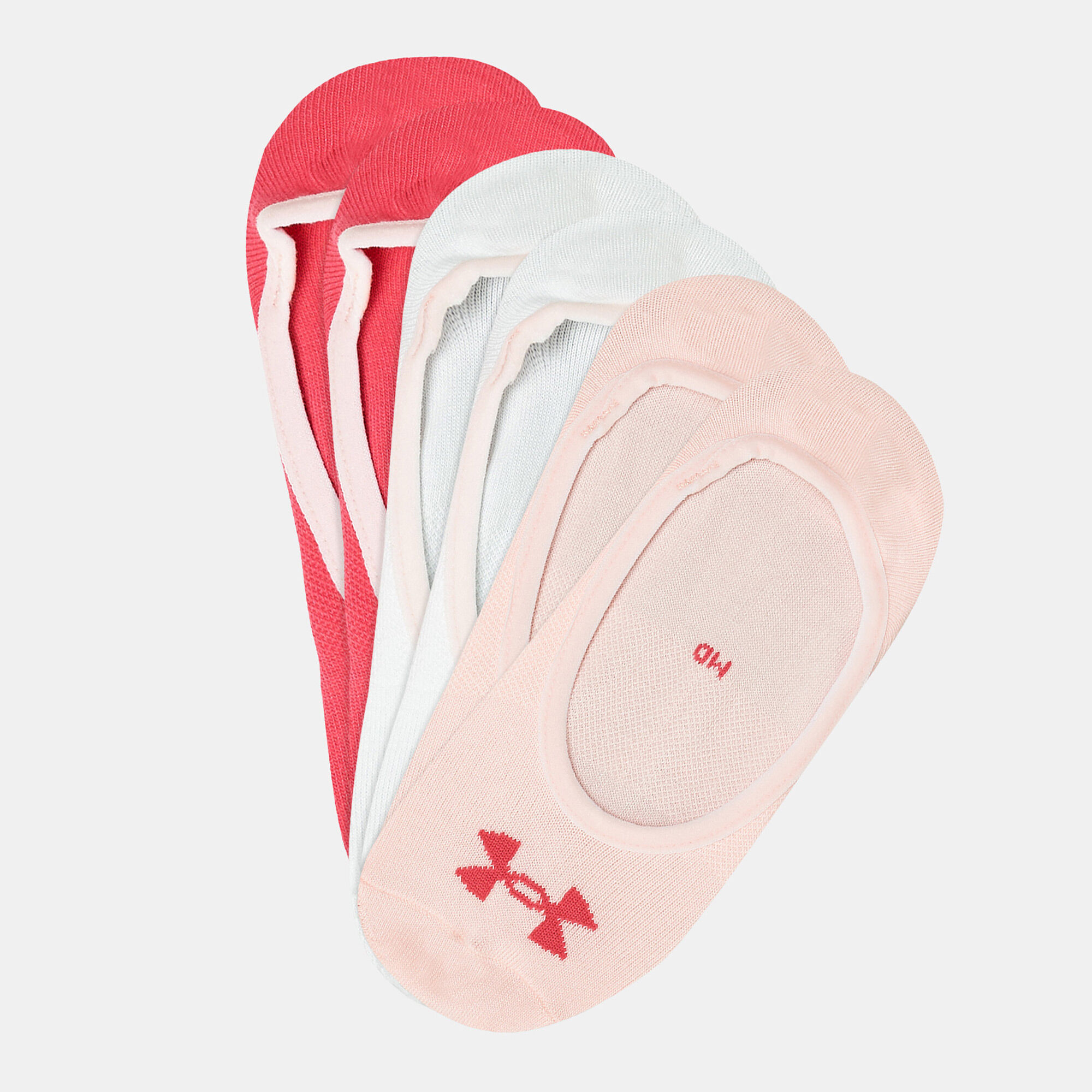 UA Essential LOLO Liner Socks 3 Pack Pink Under Armour in Kuwait SSS