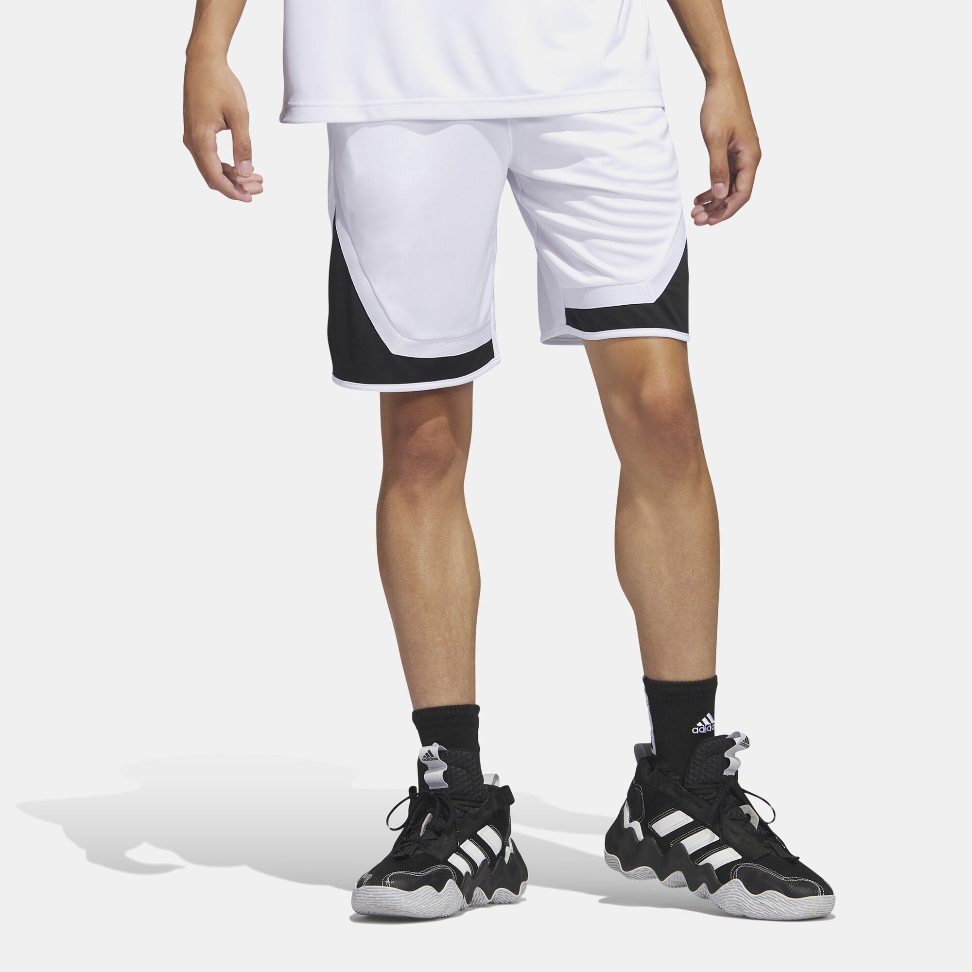 Adidas basketball shorts white deals