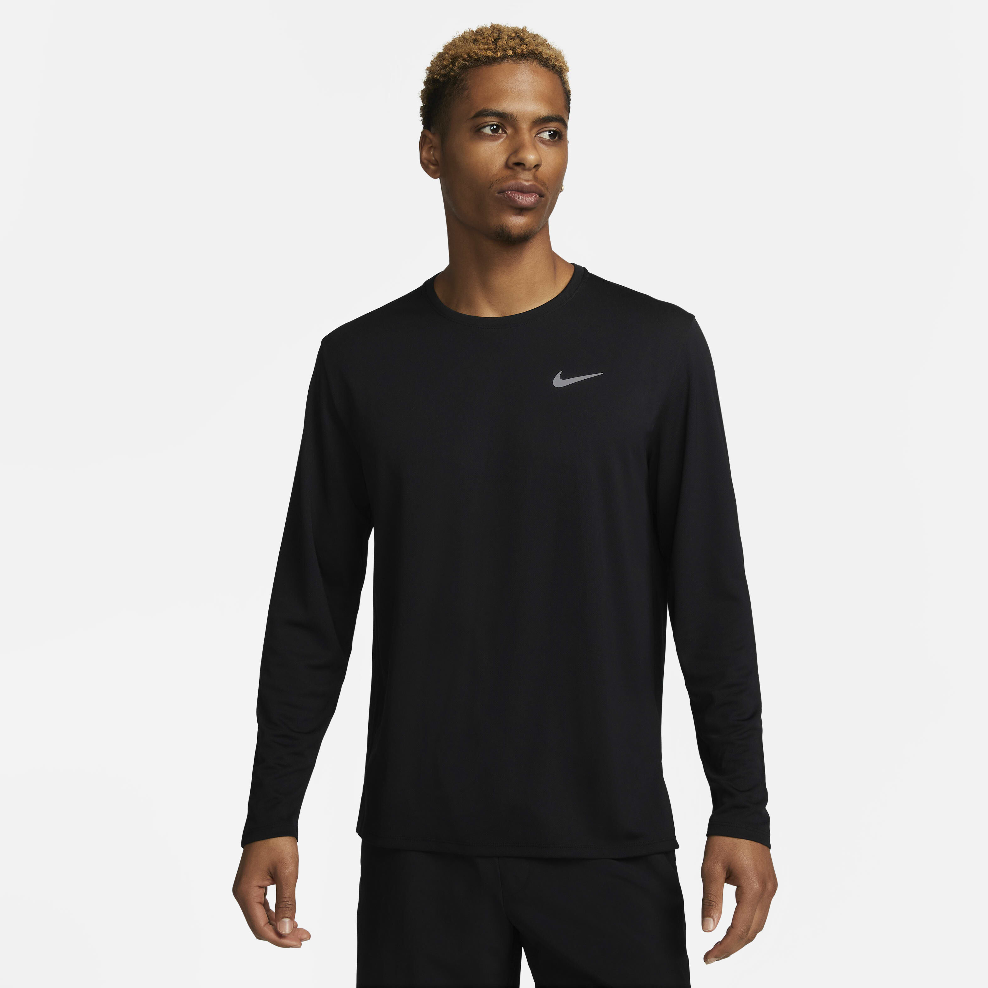 Men s Miler Dri FIT UV Running Top Black Nike in Kuwait SSS