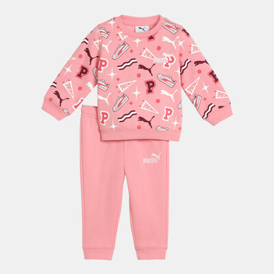PUMA Kids' Minicats Essentials Printed Sweatshirt And Sweatpants Set Pink