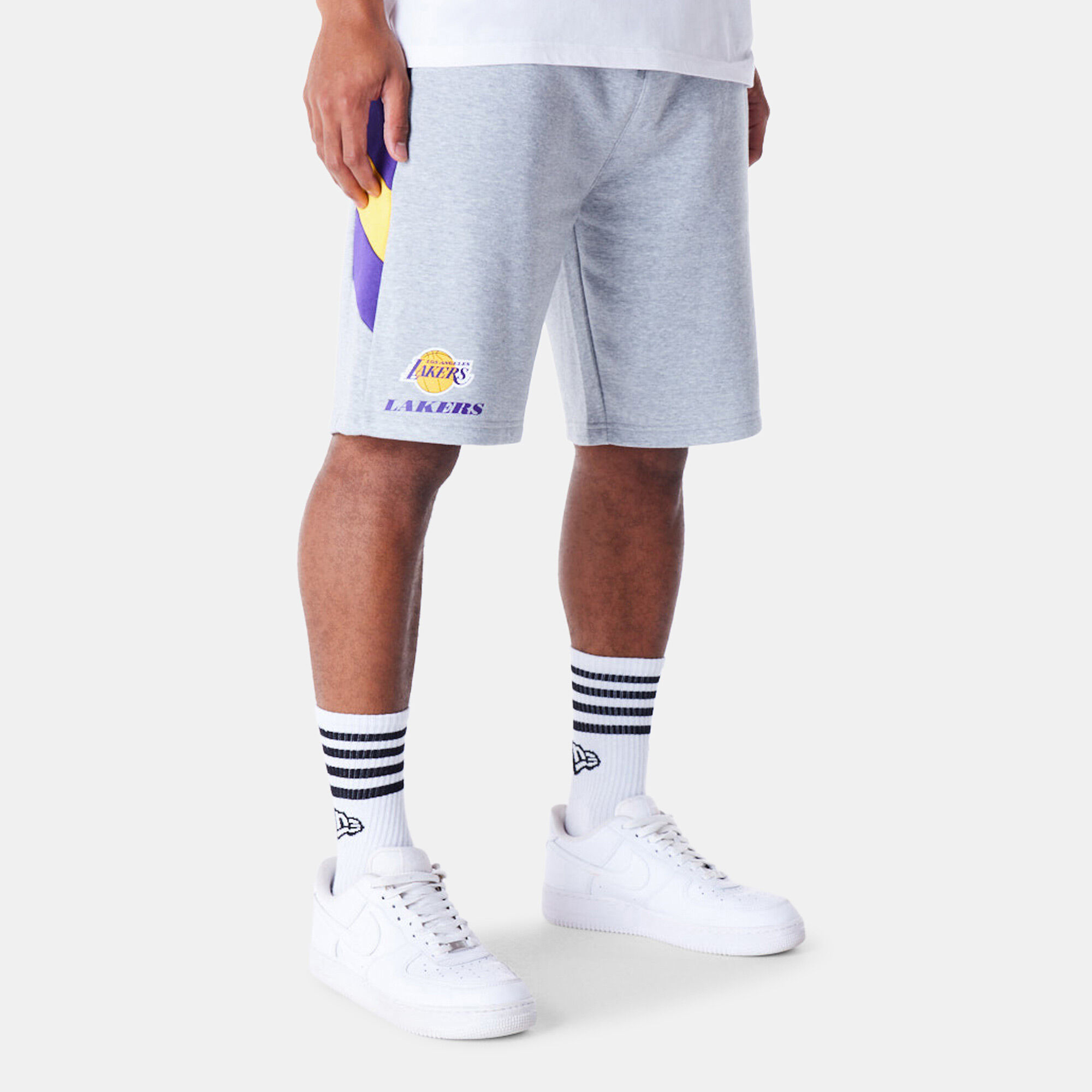 Men s NBA Los Angeles Lakers Panel Shorts Grey New Era in Kuwait SSS