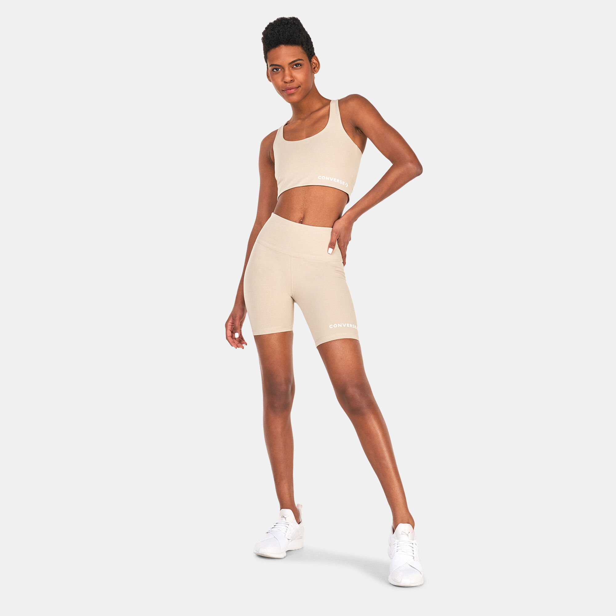 Biker shorts beige sales