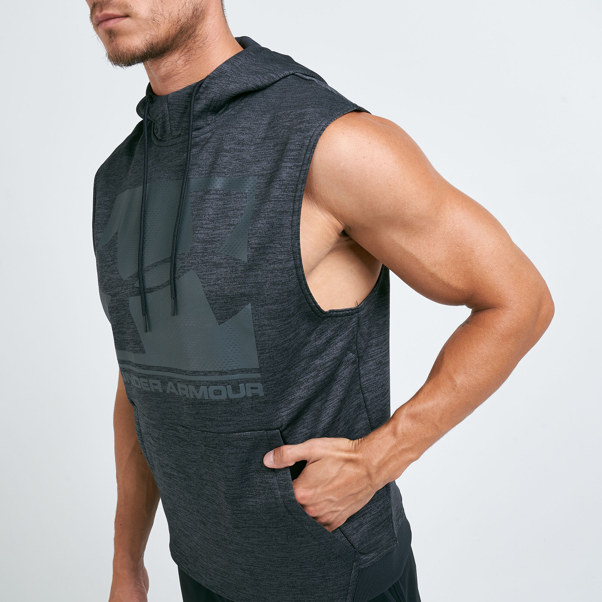 Graphic sleeveless hoodie deals
