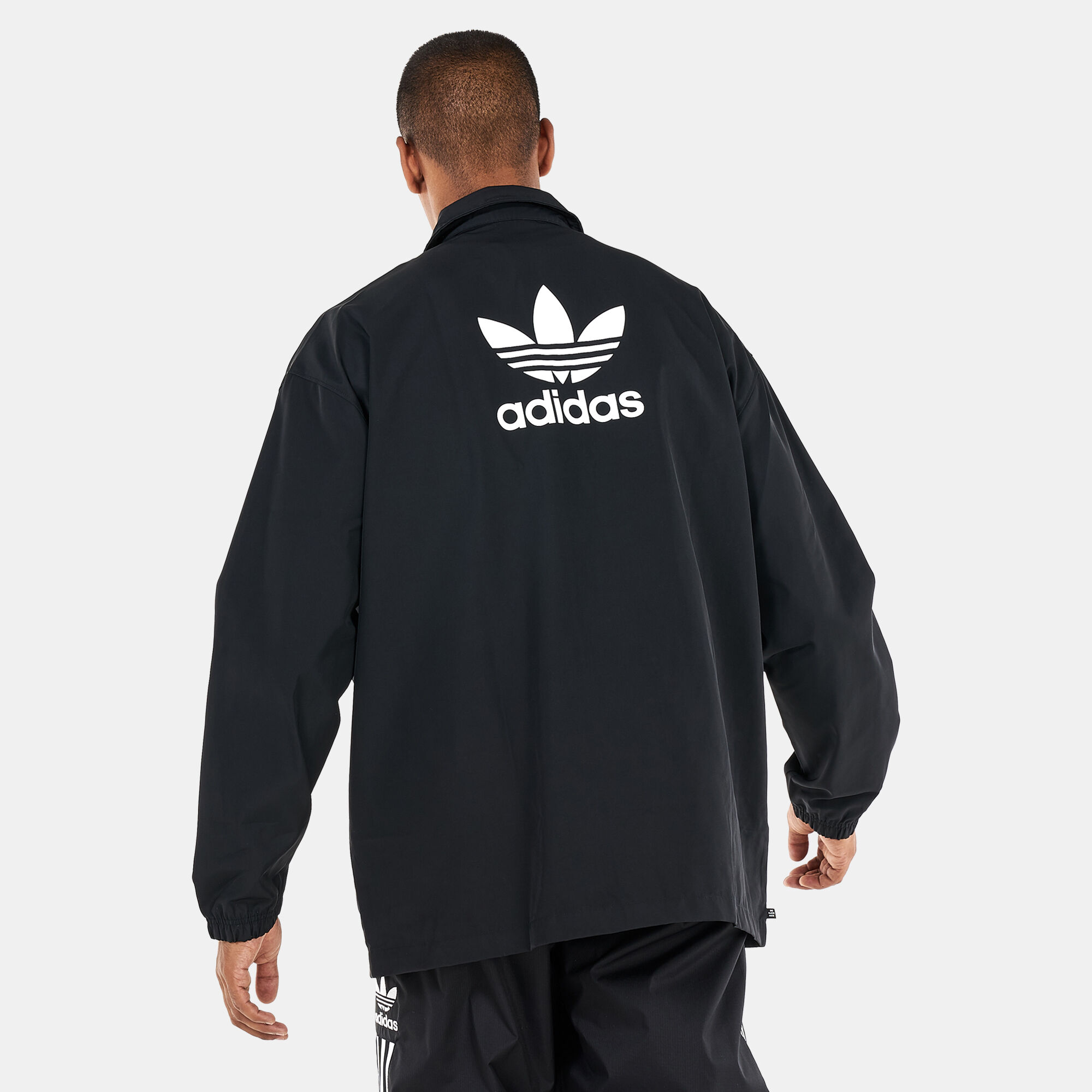 Adidas trefoil coach jacket new arrivals