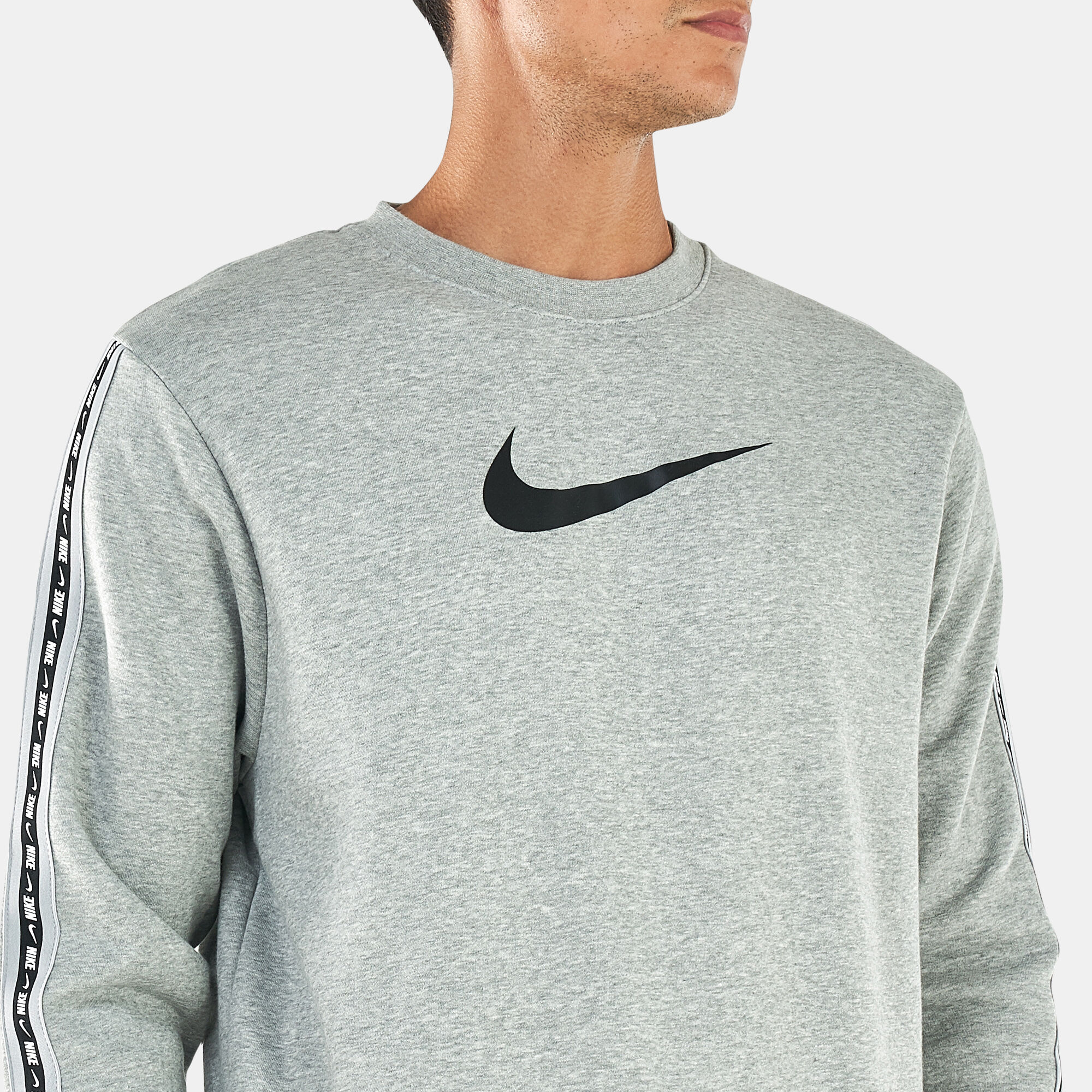 Men s Sportswear Repeat Fleece Crewneck Sweatshirt Grey Nike in Kuwait SSS