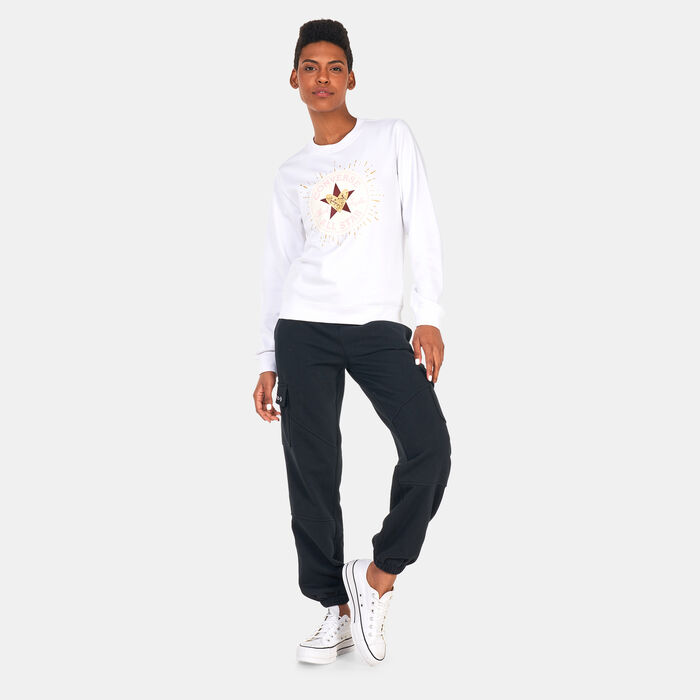 Converse Women's Radiating Love Graphic Sweatshirt White image number 2