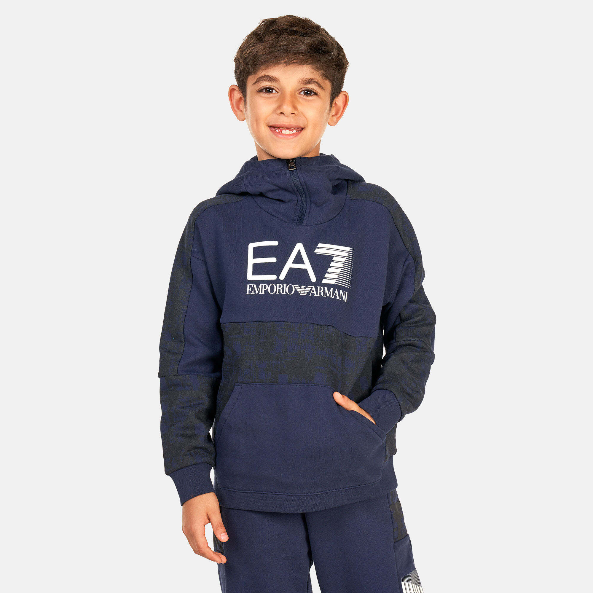 Kids Train Visibility Hoodie Blue EA7 Emporio Armani in Kuwait SSS