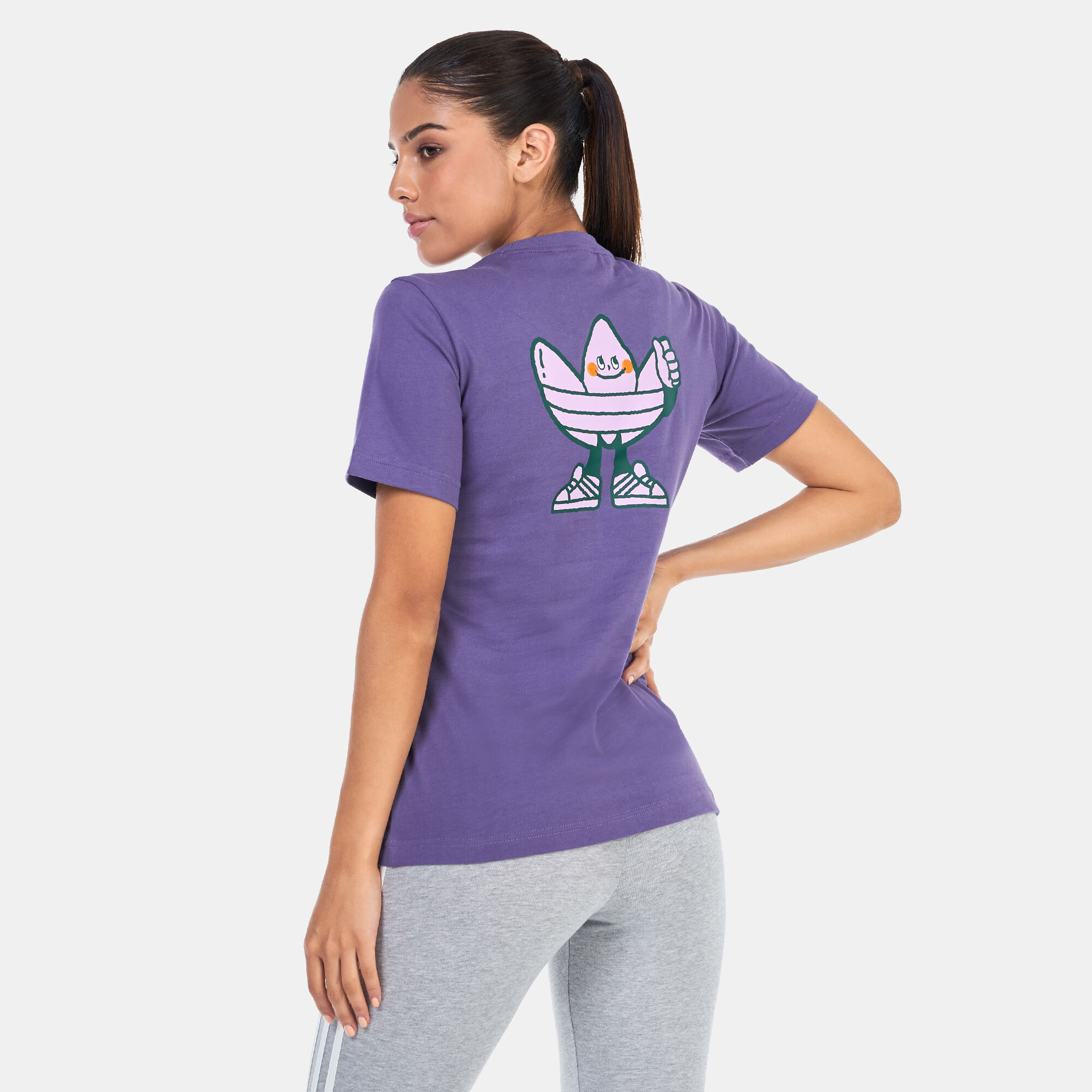 Women s ADI DASSLER Graphic T Shirt Purple adidas Originals in Kuwait SSS