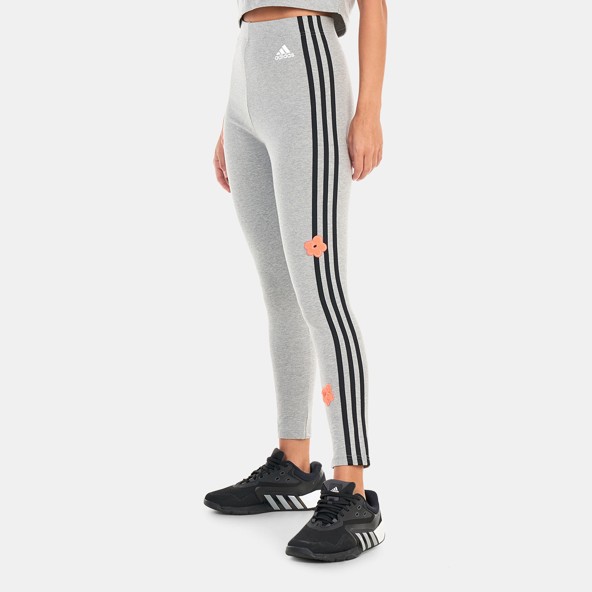Women s 3 Stripes High Rise Flower Patch Leggings