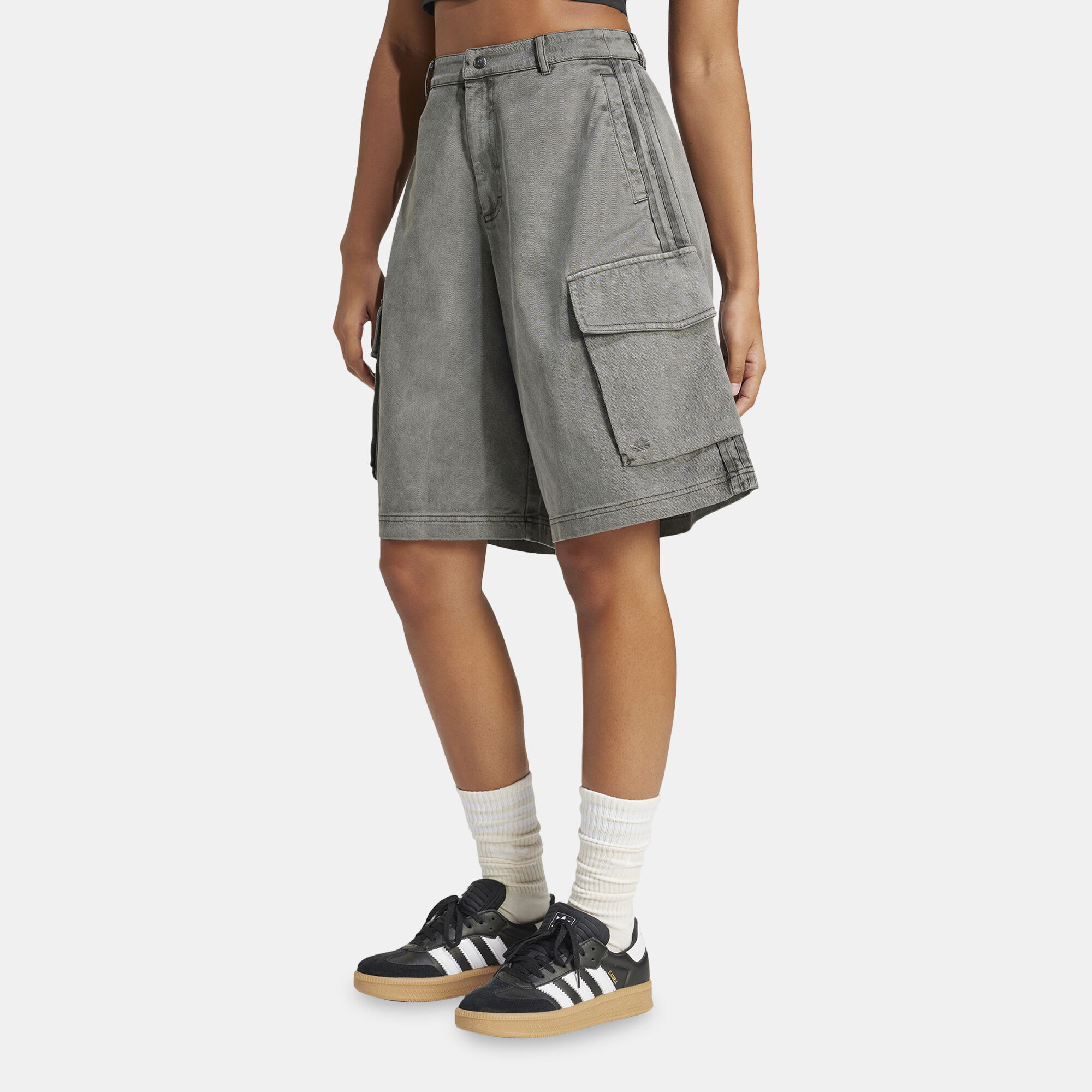 ★adidas originals★W WASHED CARGO TWILL SHORTS★追跡可 Shop adidas Originals Women's Washed Cargo Twill Jorts Black