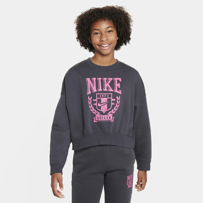 Nike Kids' Sportswear Oversized Fleece Sweatshirt Grey image number 0