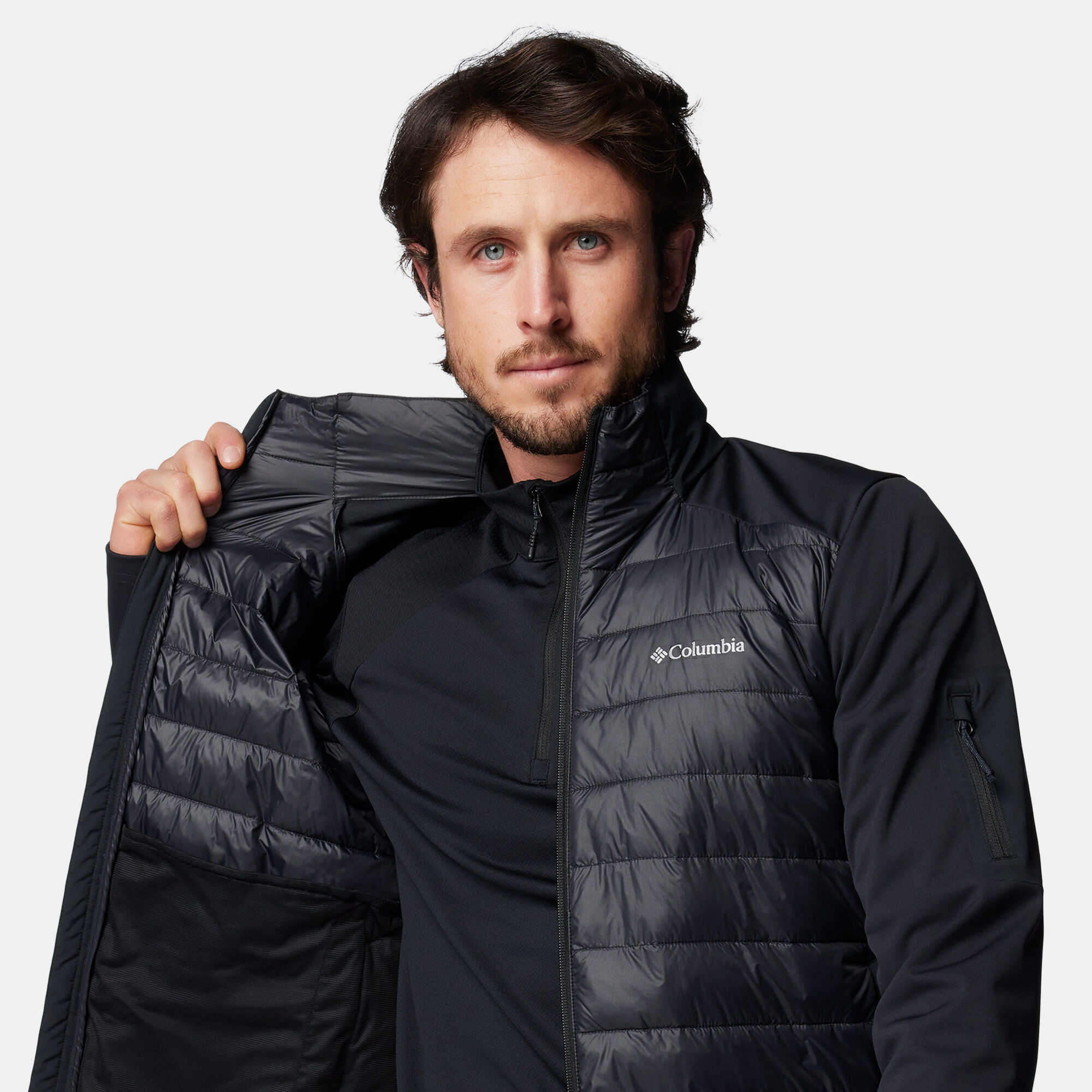 Men s Tech Hybrid Softshell Full Zip Jacket Black Columbia in Kuwait SSS