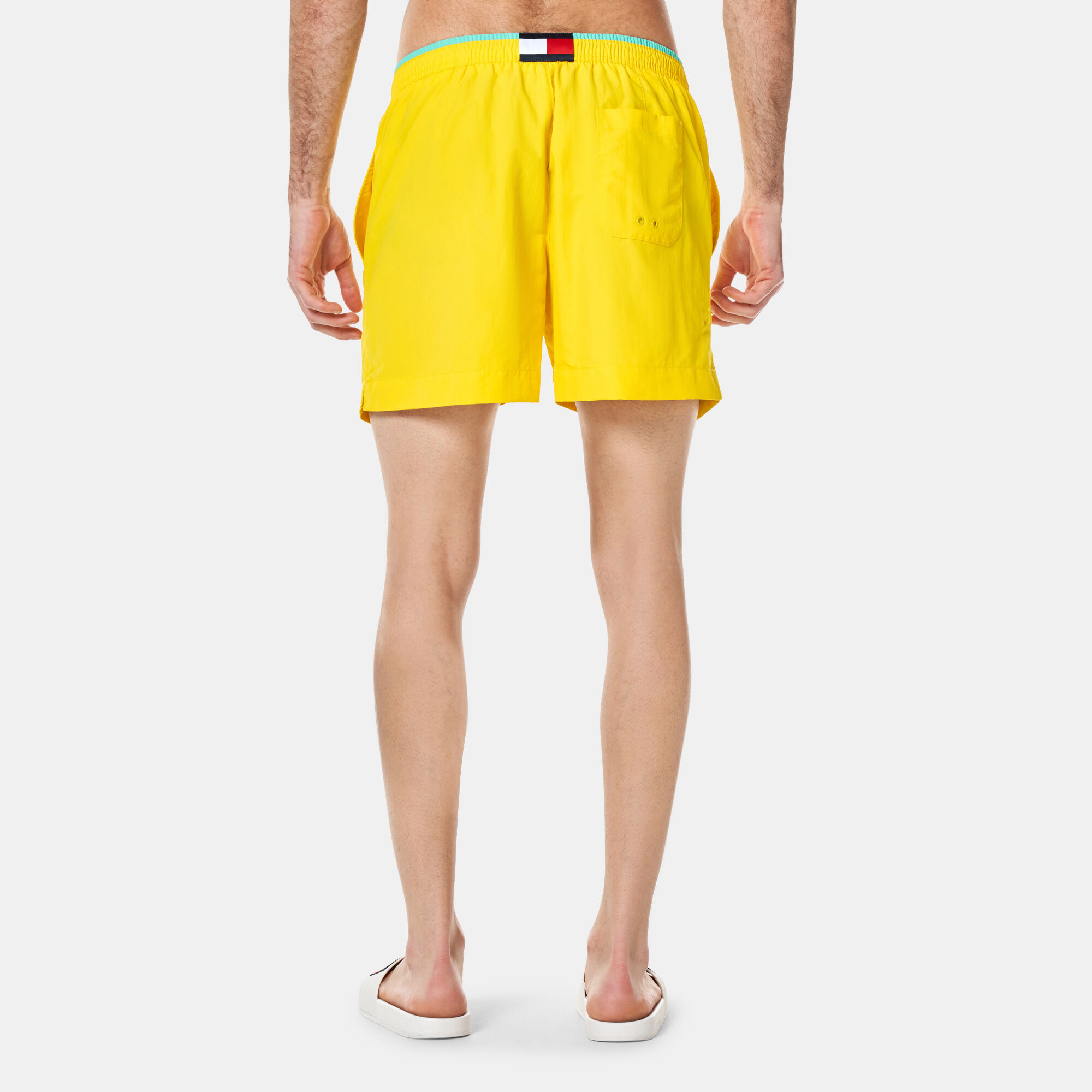 Men s Flag Recycled Swimming Shorts Yellow Tommy Hilfiger in Kuwait SSS