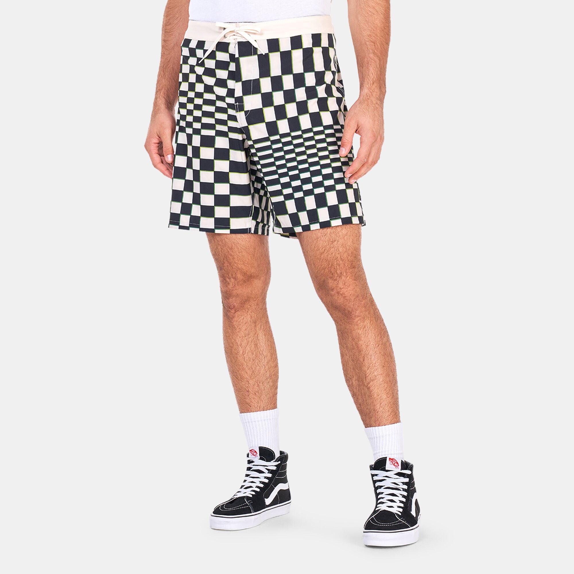 Buy Vans Men s Skewed Checkerboard Board Shorts White in Kuwait SSS