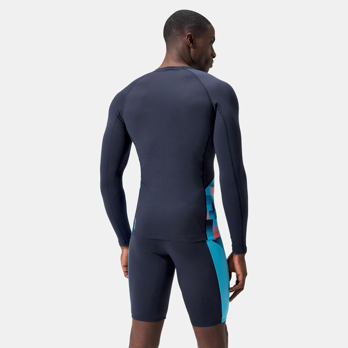 Speedo Mens Endurance+ Splice Swimming Rashguard Blue image number 1