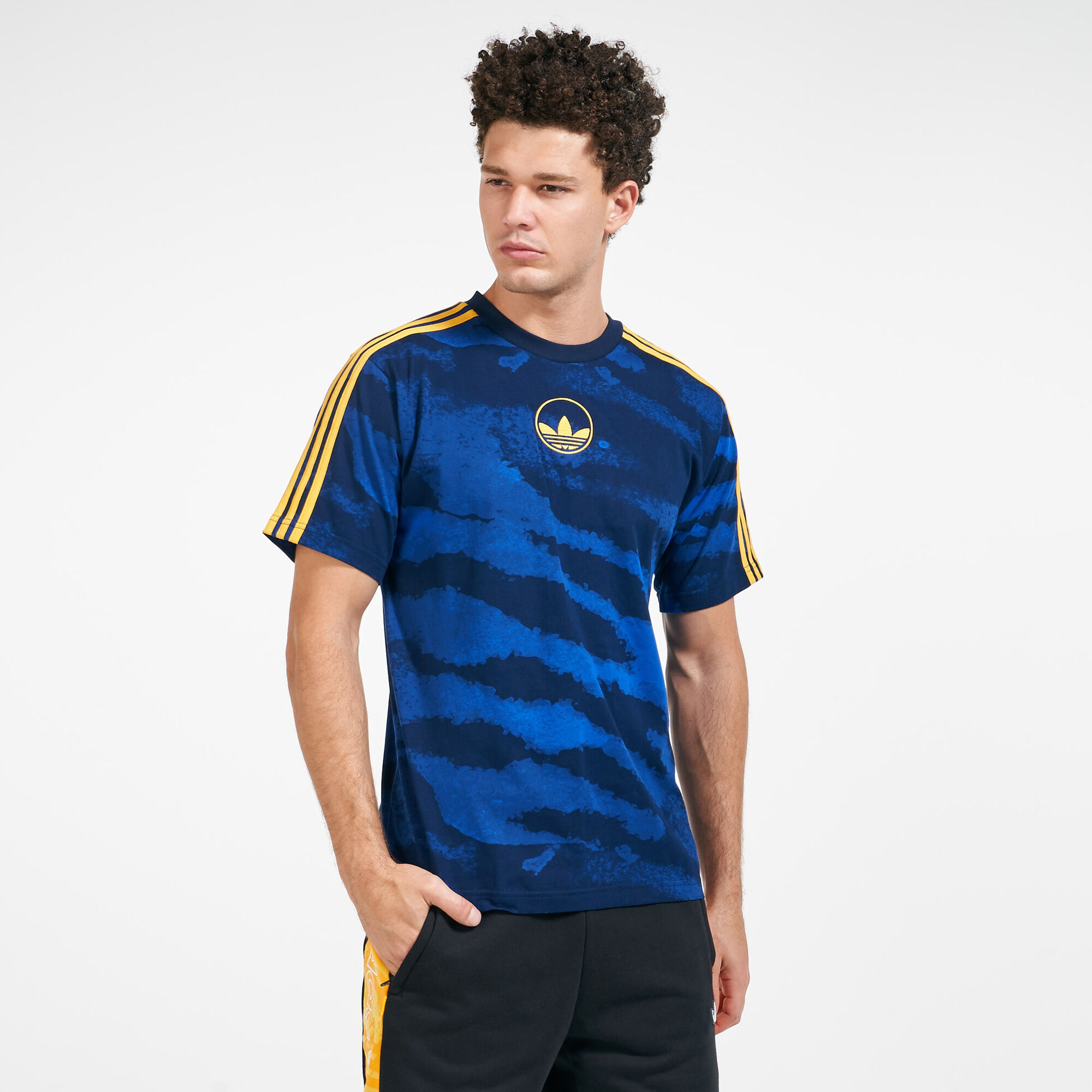 Men s Zebra Allover Print T Shirt Blue adidas in Kuwait SSS