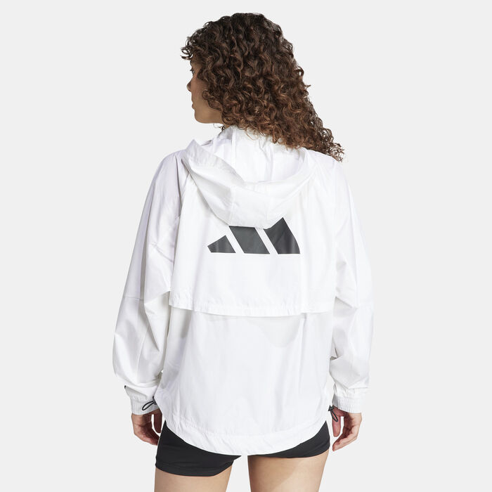 adidas Women's WIND.RDY Hyperglam Windbreaker Jacket White image number 1