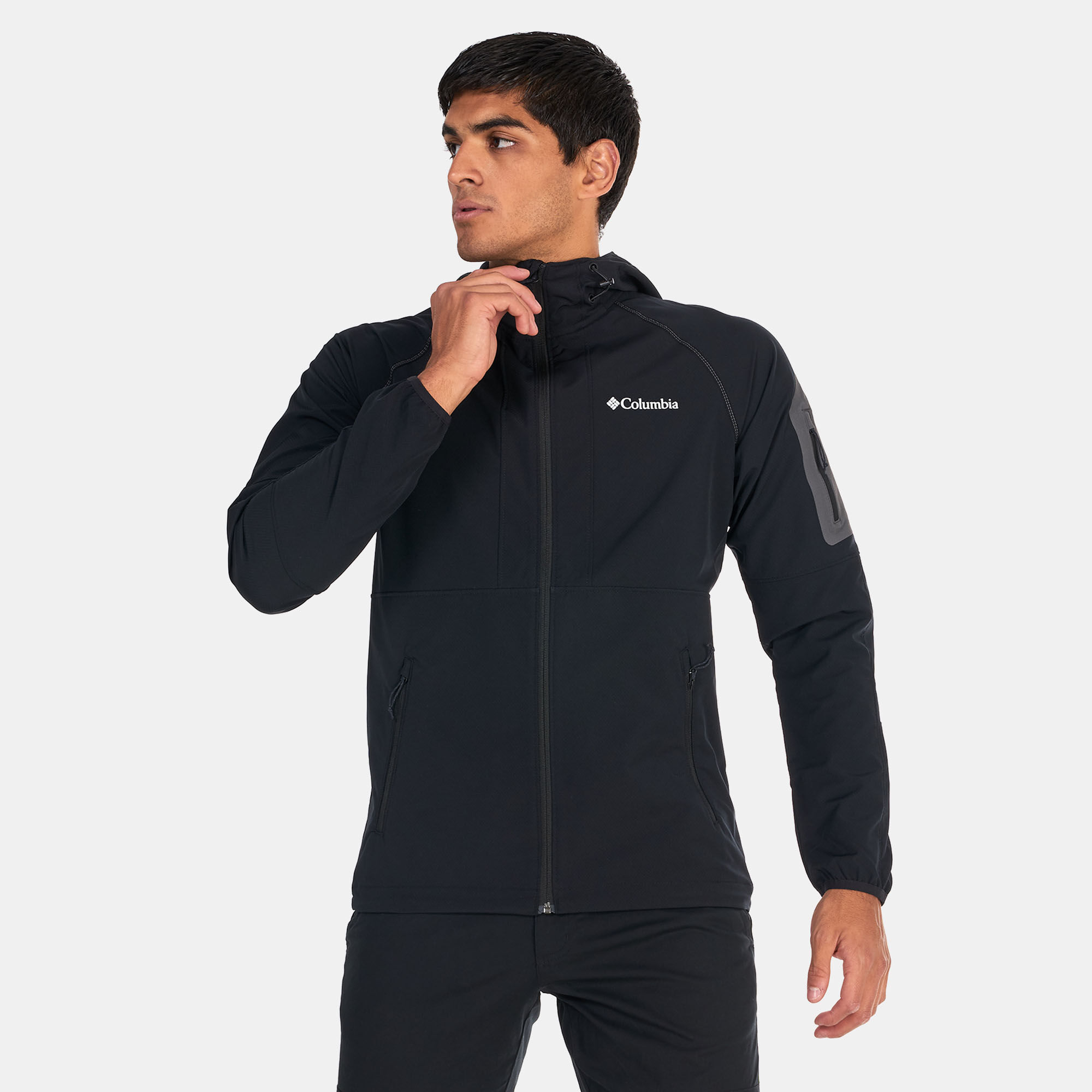Men s Tall Heights Hooded Softshell Jacket Black Columbia in Kuwait SSS