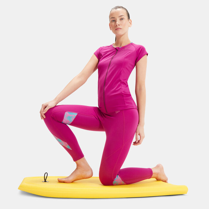 Speedo Women's Printed Panel Leggings Purple image number 2