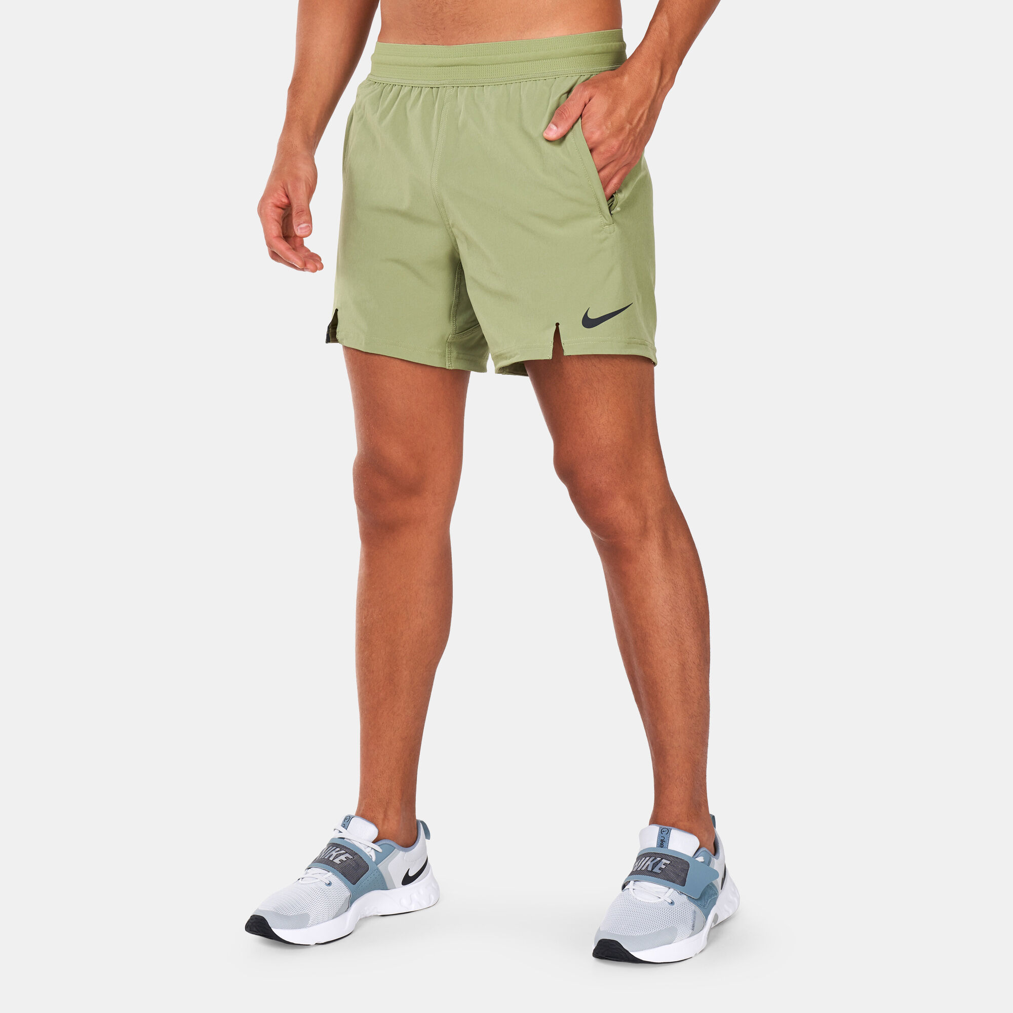 Men s Pro Dri FIT Flex 6 inch Training Shorts Green Nike in Kuwait SSS