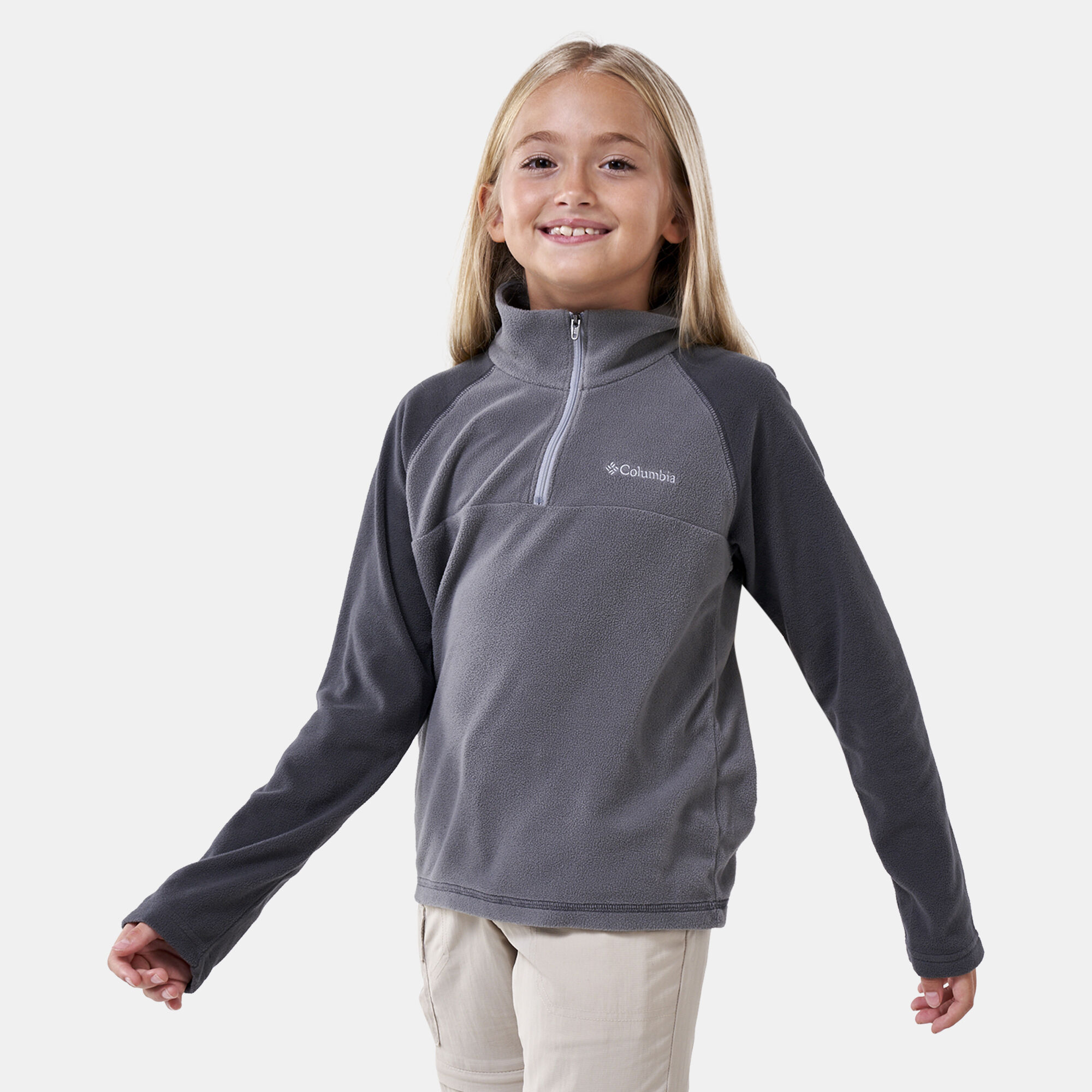 Kids Glacial Fleece Half Zip Jacket Older Kids Grey Columbia in Kuwait SSS