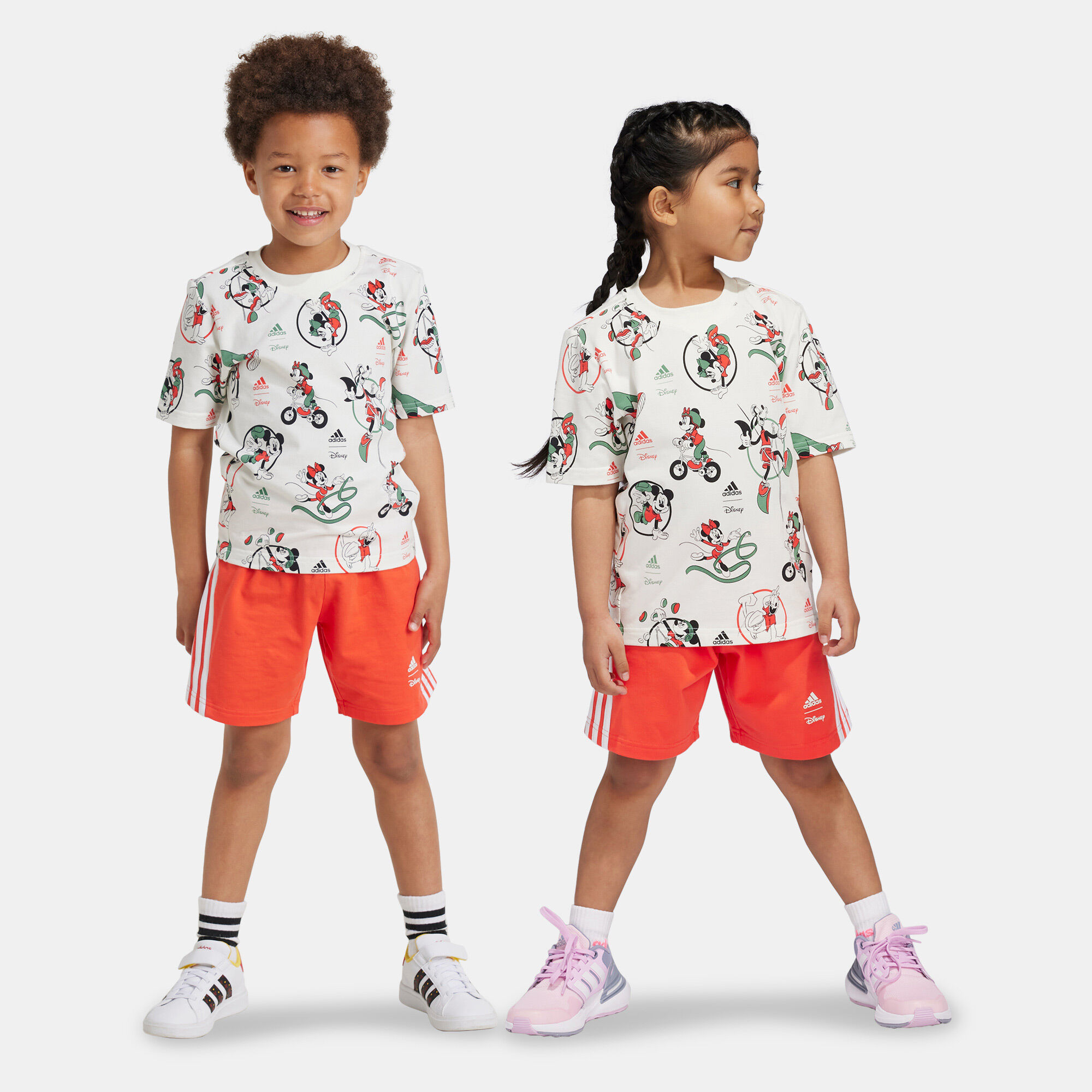 Kids Disney Mickey Mouse T Shirt and Shorts Set Younger Kids White adidas in Kuwait SSS
