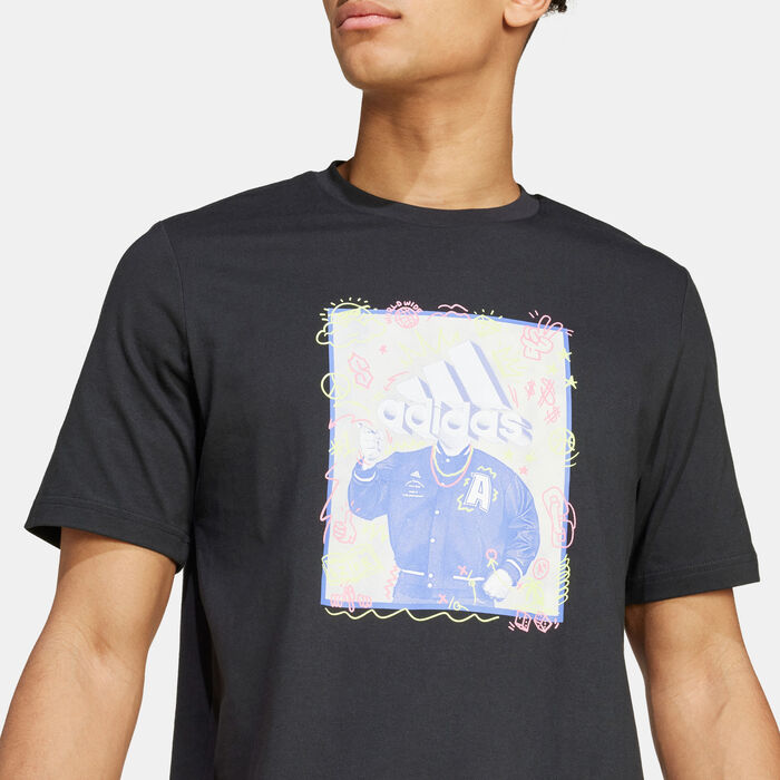 adidas Men's Doodle Graphic T-Shirt Black image number 3