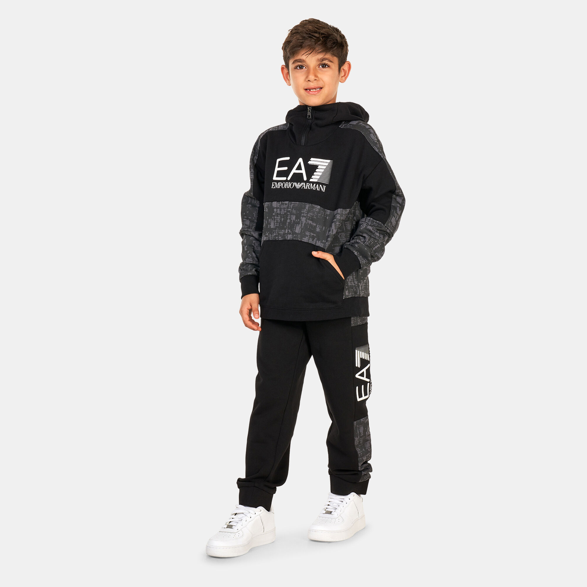 Kids Train Visibility Hoodie Black EA7 Emporio Armani in Kuwait SSS
