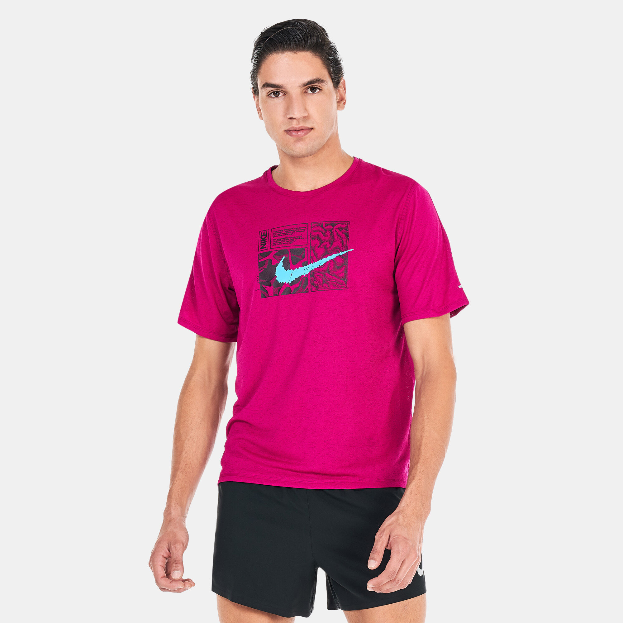 Dri fit miler t shirt pink outlet