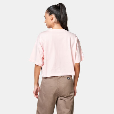 Converse Women's Y2K Heart Cropped T-Shirt Brown