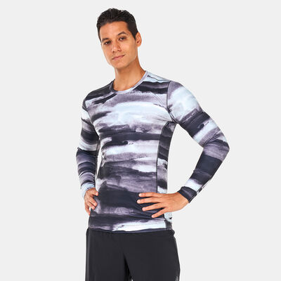 adidas Men's Allover Print Yoga Training Long Sleeve T-Shirt Multi