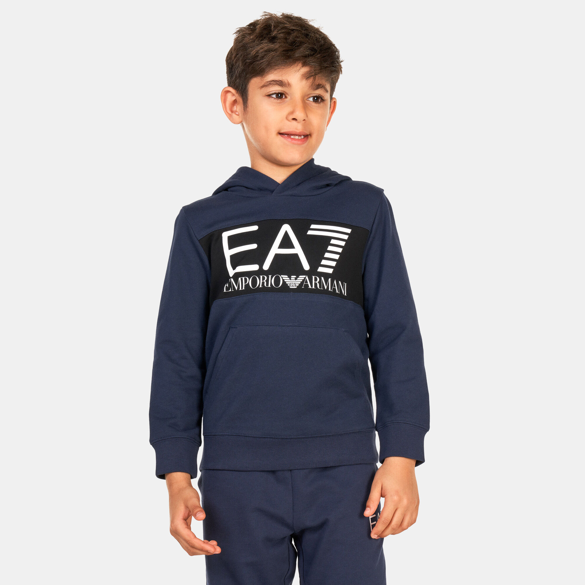 Kids Train Logo Series Hoodie Blue EA7 Emporio Armani in Kuwait SSS