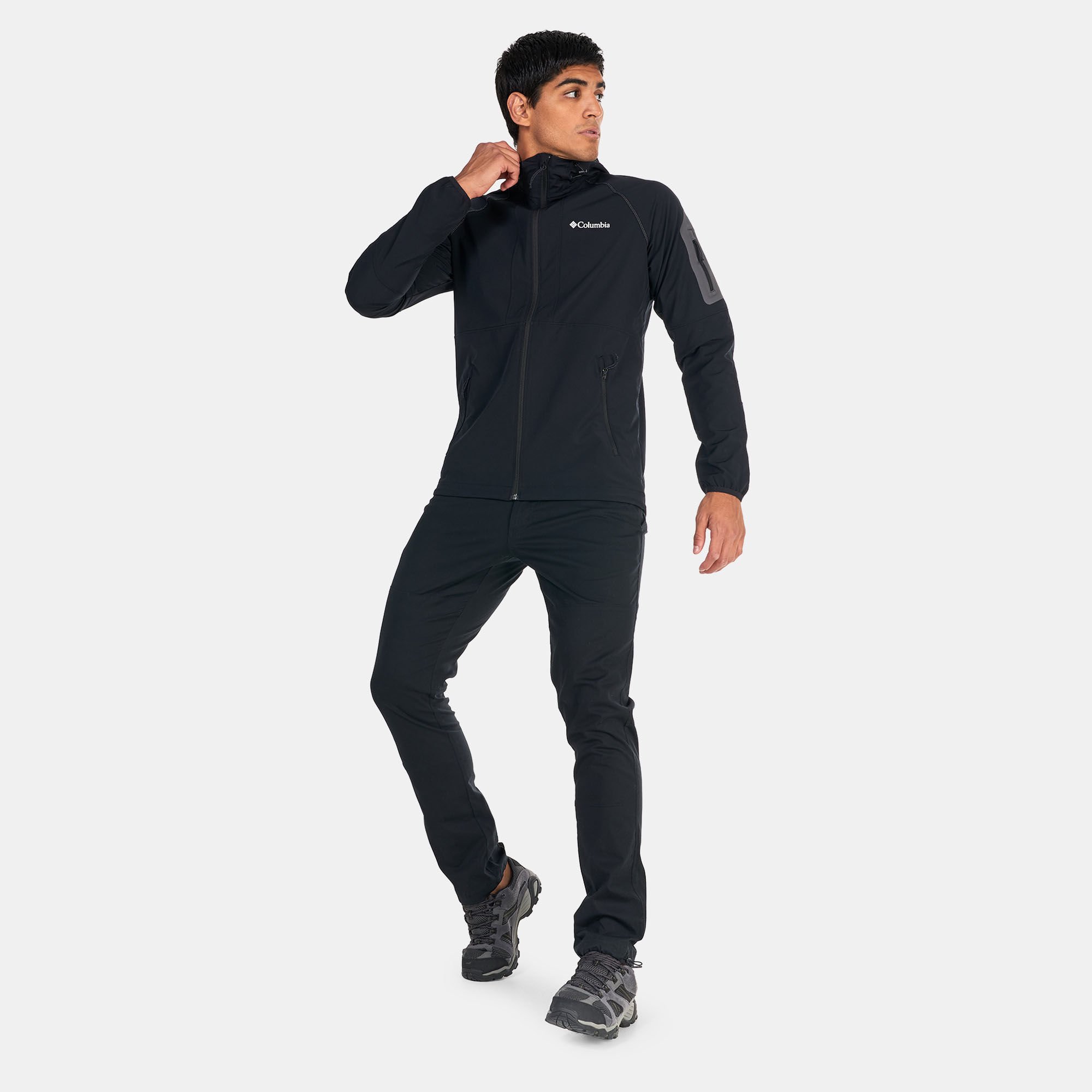 Men s Tall Heights Hooded Softshell Jacket Black Columbia in Kuwait SSS