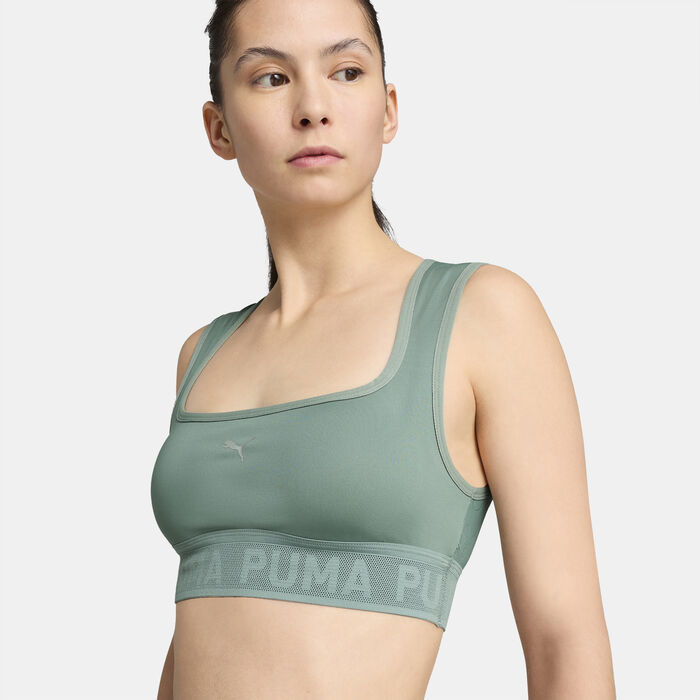 PUMA Women's MOVE Lace Low-Support Sports Bra Green image number 3