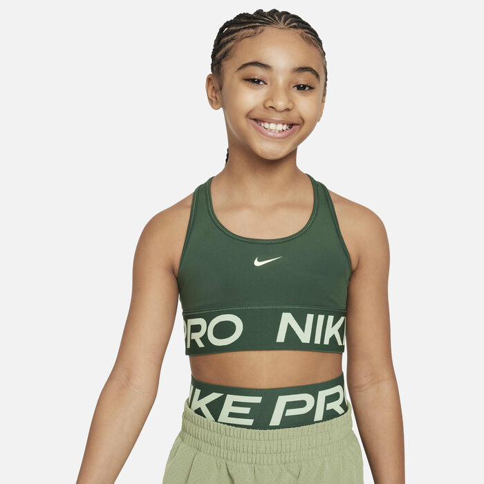 Nike Girls' Pro Swoosh Sports Bra Green image number 0